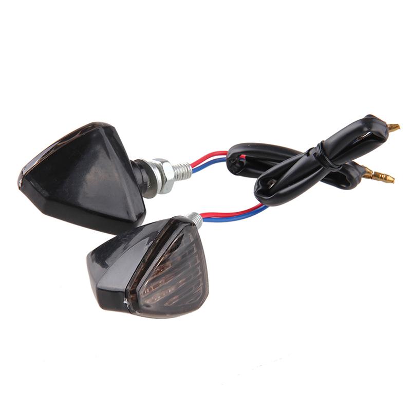 Black Motorcycle LED Turn Signals Light Motorbike Indicator Lamp Scooter Amber Universal
