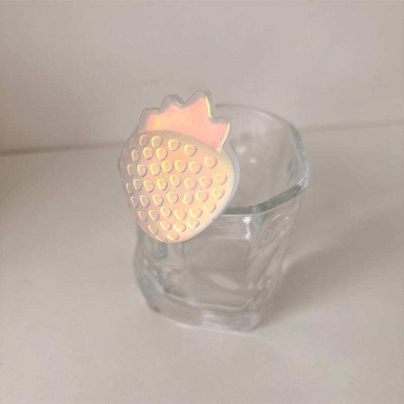 Colorful Laser Three-Dimensional Strawberry Mobile Phone Airbag Bracket Magnetic Suction Retractable Back Stick Desktop Bracket Watch Drama Creativity