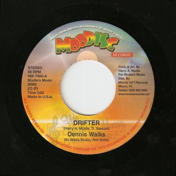 

7inch Record DENNIS WALKS - Drifter HM7664 Moodisc Records US Reggae, Ska & Dub Used