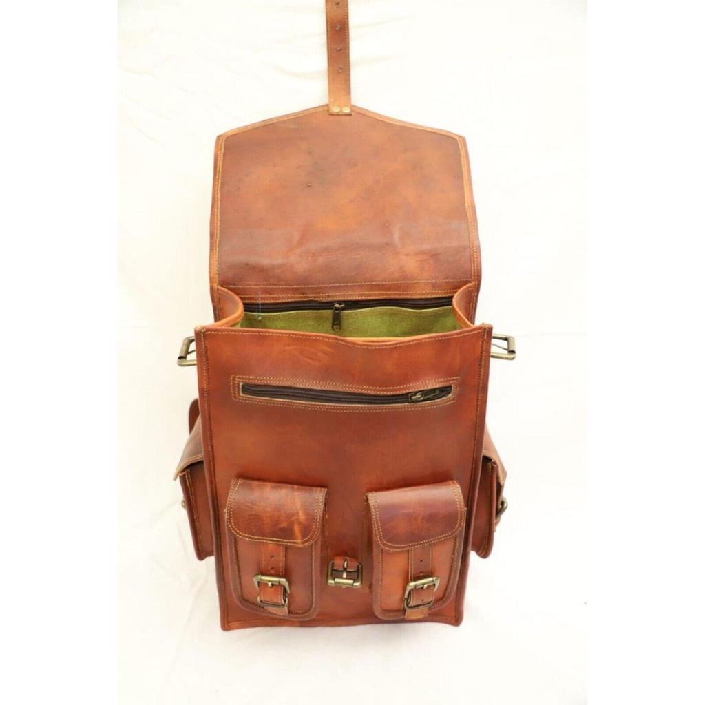 Herren Real Travel New Goat Rucksack Laptop Rucksack Vintage Messenger Braune Tasche