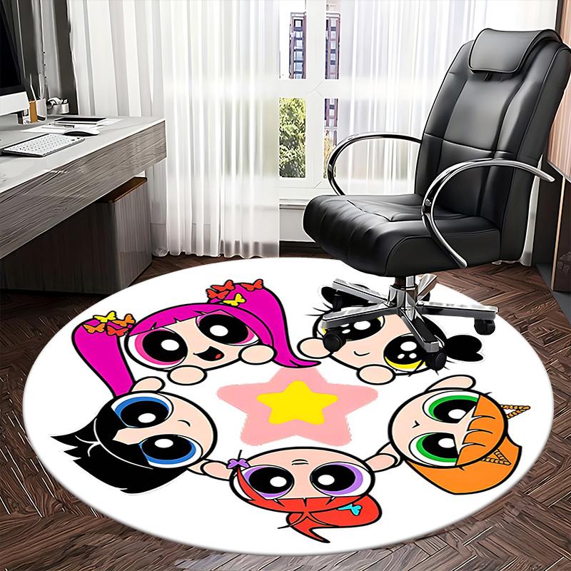 Powerpuff Girls Chair mat Round Rug Office carpet, Non slip, Suitable for Living Rooms, Bedrooms,Decor1205771a