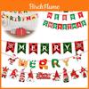 Colorful Christmas Banner Flag Decor Featuring Santa And Elk For Festive Home Ornaments