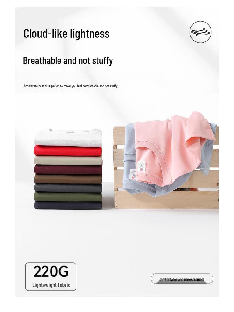 Korean Style 2025 Summer Pure Cotton Round Neck Short Sleeve Women's Casual T-shirt