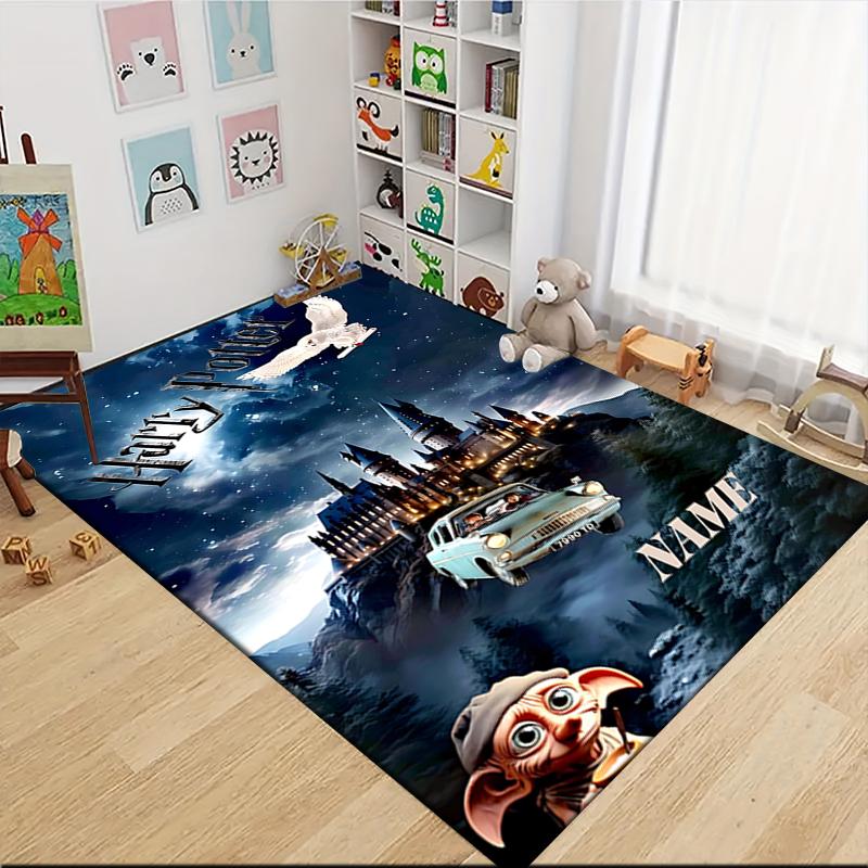 Custom Name Green Serpent Magic Carpet Rug Customizable Soft Washable Anti-Slip Home Living Room Sofa Mats Personalized Rug. 090939