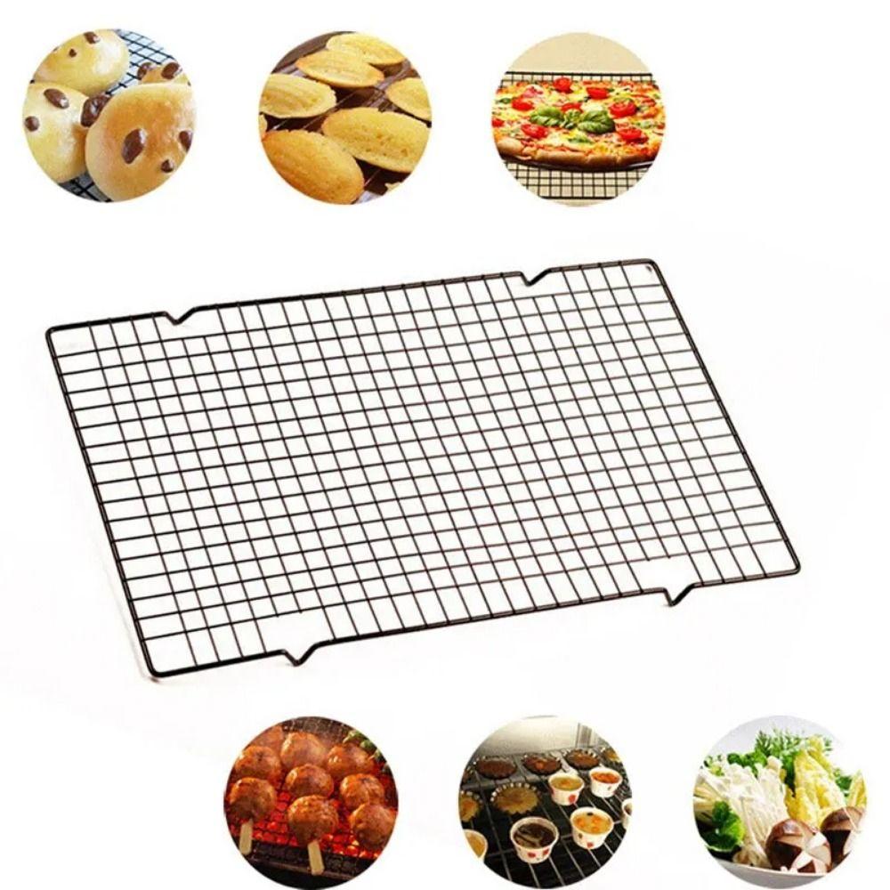 4Pcs Black BBQ Grill Net Non-stick Bread Cooling Rack Baking Cooling Rack  Cooling Grid Tools