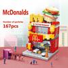 208pcs Mini City Street View Building Blocks McDonald's House Model Building Blocks Compatible with Children's Educational Toys