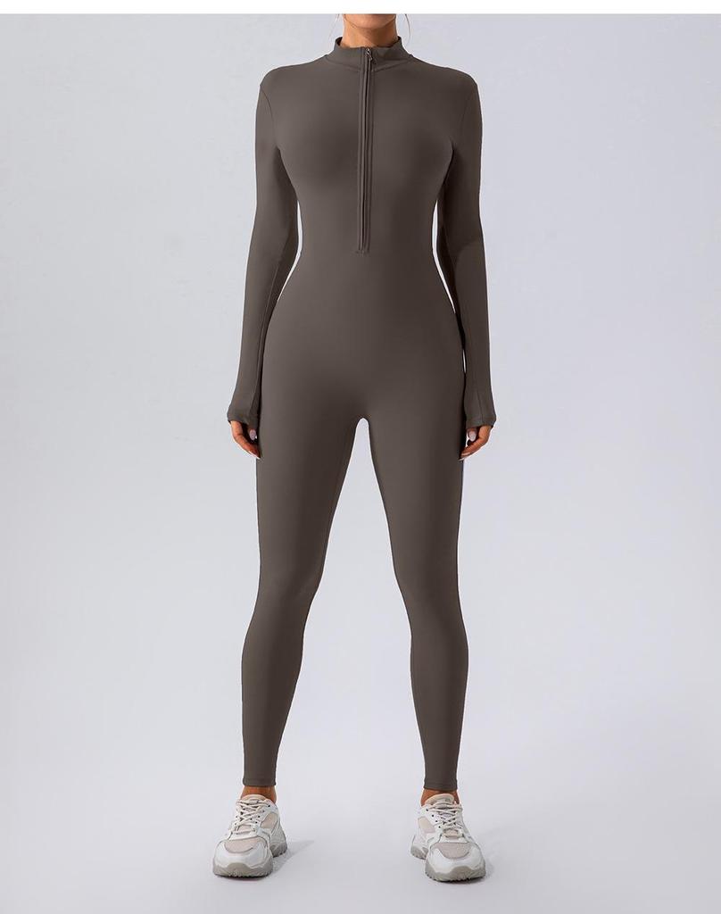 Women's Fleece-Lined Winter Jumpsuit: Long-Sleeve, Warm, Fitness One-Piece