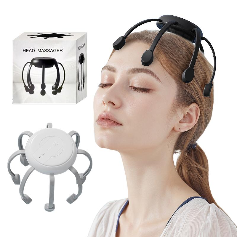 New Stress Relief 8 Claw Octopus Head Massager High Frequency Vibration Mini Scalp Stimulator 360 Degree Electric Head Scratcher
