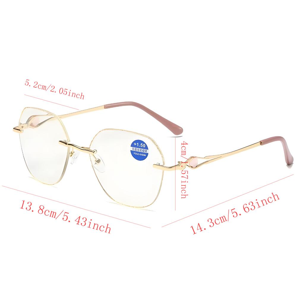 Frameless Cut Edge Glasses Anti Blue Light Casual Flat Glasses