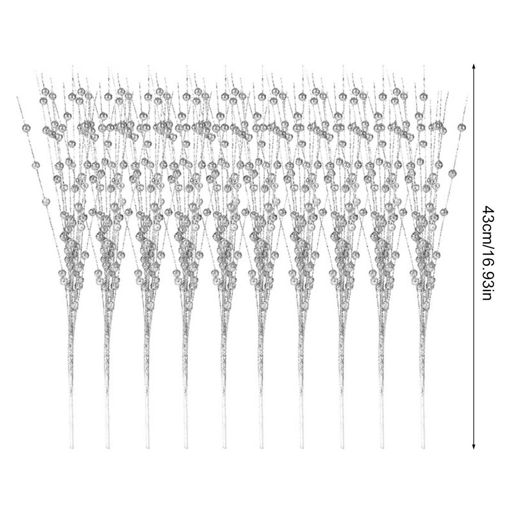 Pack Of 10 Christmas Tree Decorative Stems Artificial Plant Branches Flower Bouquet Decoration Holiday Vase Fillers