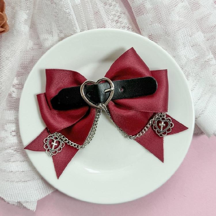 Heart Chain Hair Pin Punk 2000s Girl Chain Hair Clip Hair Bows Female Headpieces