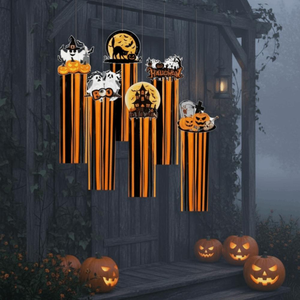 8Pcs Creative Halloween Pumpkin Hanging Decor DIY Halloween Hanging Sign Front Door