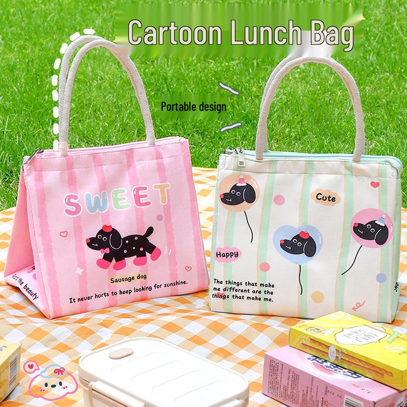 Large Capacity Insulated Cute Bento Lunch Bag for Office Workers & Students
