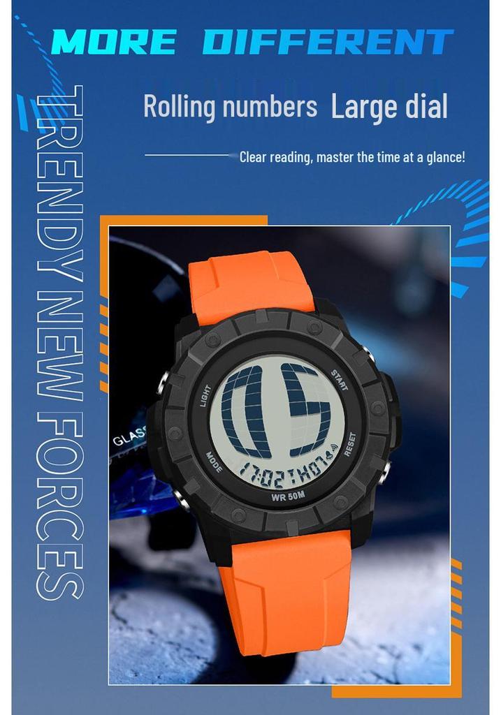 Sanda Multifunctional Waterproof Luminous Electronic Watch for Students – Unisex with Raise Hand Light Feature.