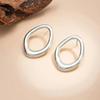Salircon Fashion Simple Gold Color Hollow Stud Earrings for Women Creative Irregular Geometry Piercing Ear Accessory Jewelry