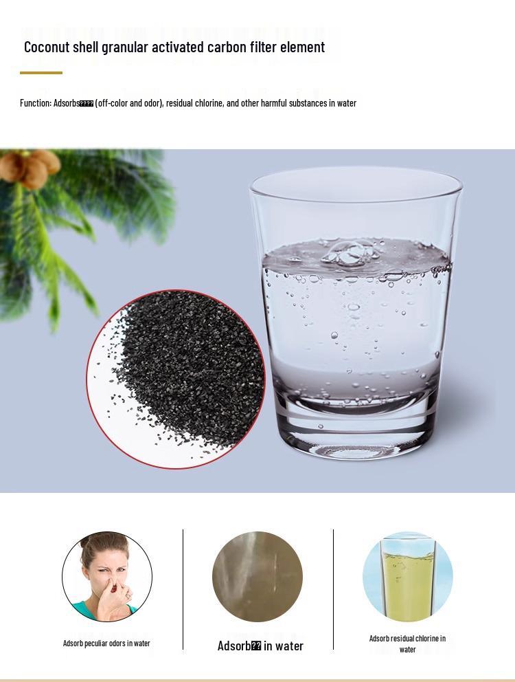 10" Granular Activated Carbon Water Purifier Filter Element - 1100 Iodine Value, UDF Core.
