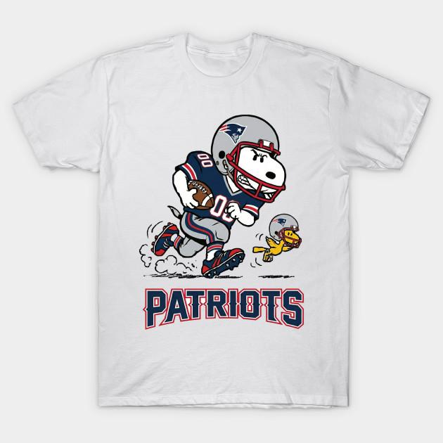 I like ts Heren Zwart Print T-shirt Snoopy New England Football Retro Fan Geen-Knippen Transferpapier Print Katoenen T-shirt 4XL wit