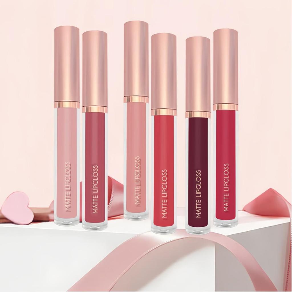 Sexy and Long-lasting Matte Liquid Lipstick Long Lasting Non Transfer Nude & Dark Shades 12 Colors Waterproof Lip Gloss Women's Beauty