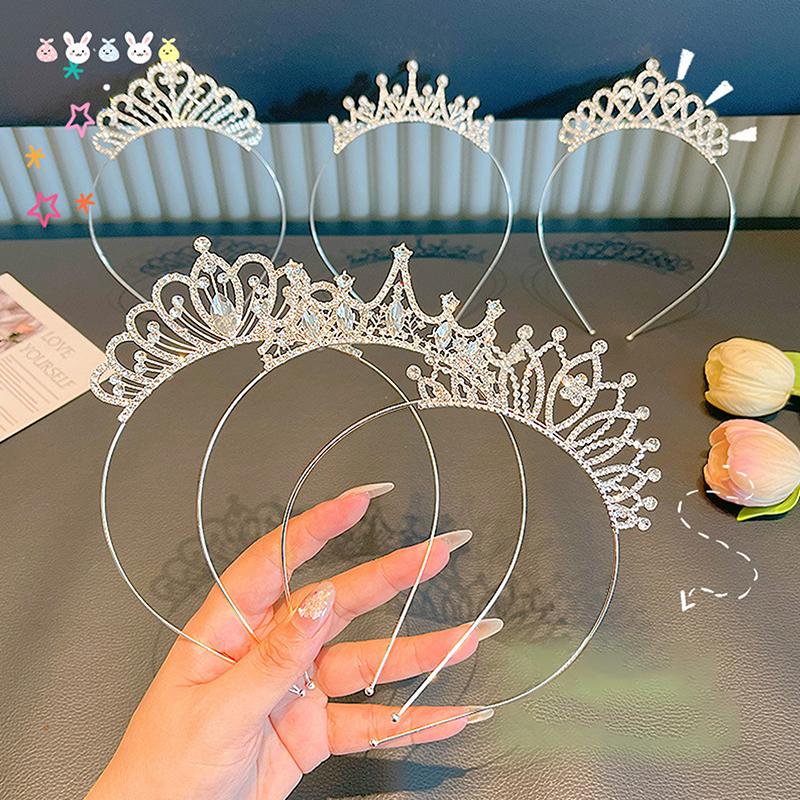 1 Stück Party Girl Krone Stirnband Performance Laufsteg Süßes kleines Mädchen Krone Stirnband Kinder Haaraccessoires Geburtstagsgeschenk