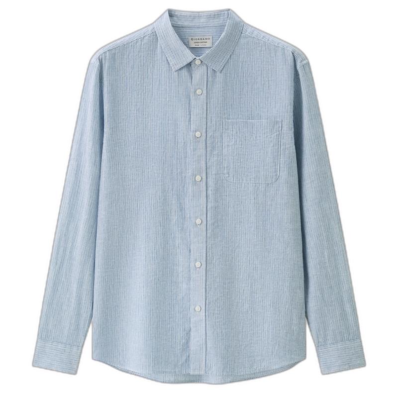 Giordano Men s Linen Blend Long Sleeve Casual Shirt M