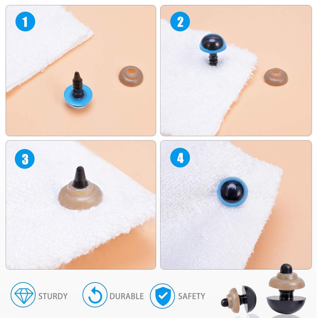 570 Pcs Plastic Safety Eyes and Noses with Washers Craft Doll Teddy Bear Nose for Amigurumi Crafts Crochet Toy Stuffed Animals