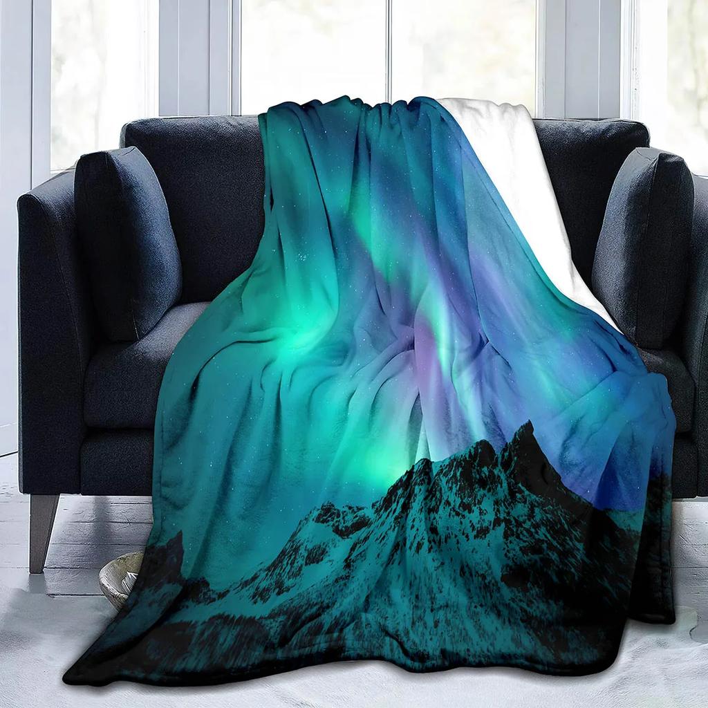 Coperta Ponderata Aurora Boreale King Queen Size Bella Coperta con Motivo Luminoso Calda Leggera Super Morbida per Divano Divanetto Letto