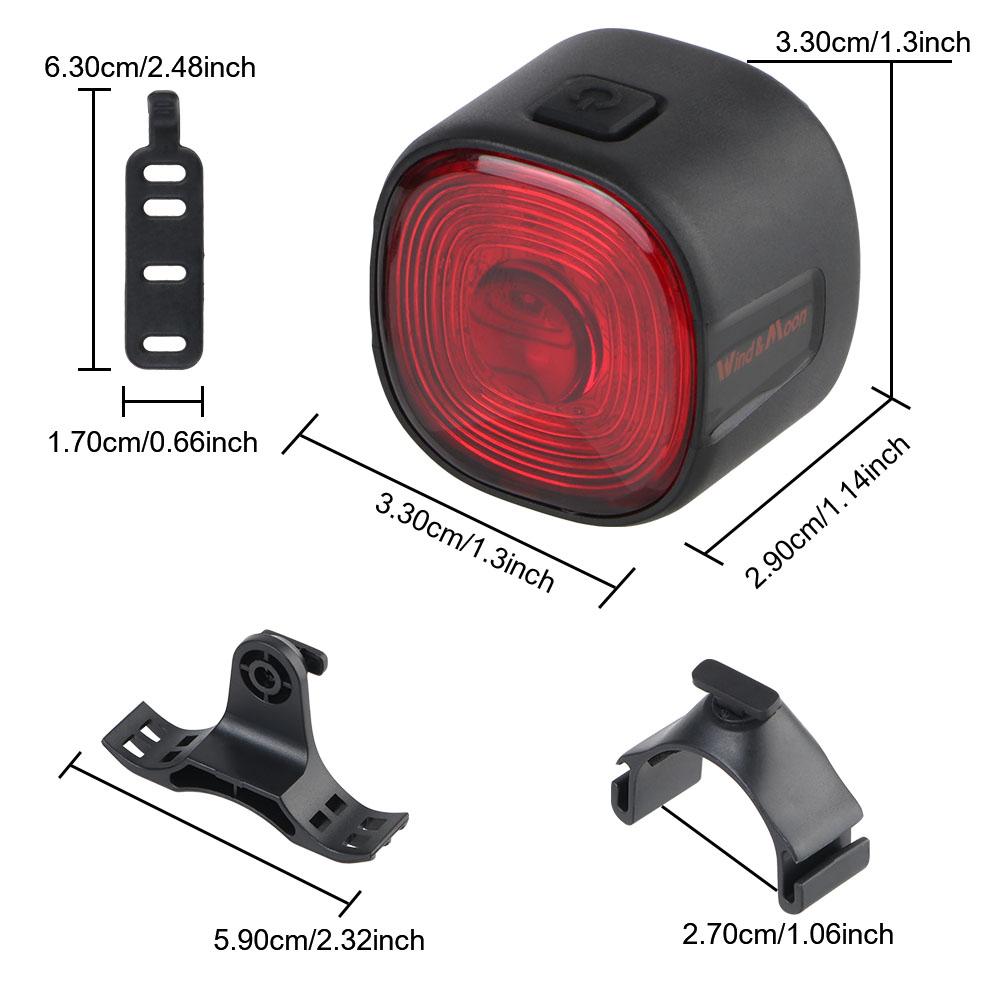 High Brightness Universal Cycling LED Tail Light Bike Rear Lamp USB Charge Waterproof 6 Light Modes Bicycle Intelligent Brake Tail Light