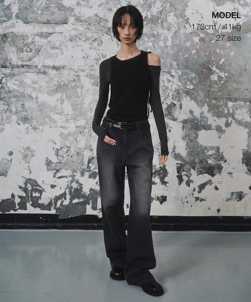 Musinsa Standard Woman Women'S Loose Flare Denim Pants [Washed Black]