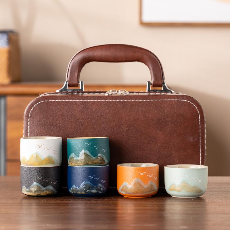 Yuanshan Chinese-style Simple Ceramic Master Cup Tea Single Cup Teacup Tea Set Souvenir High-end Business Gifts