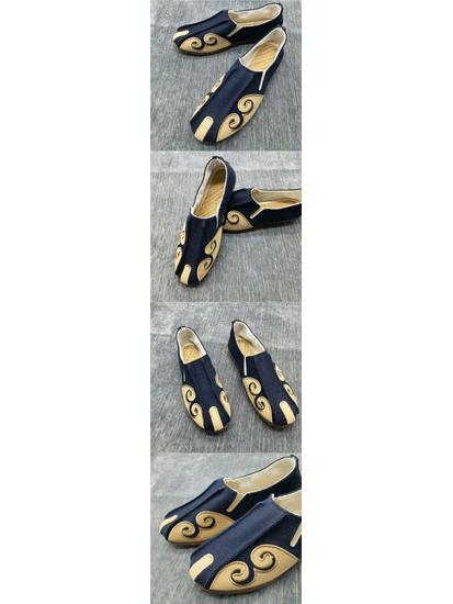 Męskie lniane buty Monk Dali, mokasyny z miękką podeszwą, wzór auspicious cloud, oddychające wsuwane, styl chiński.