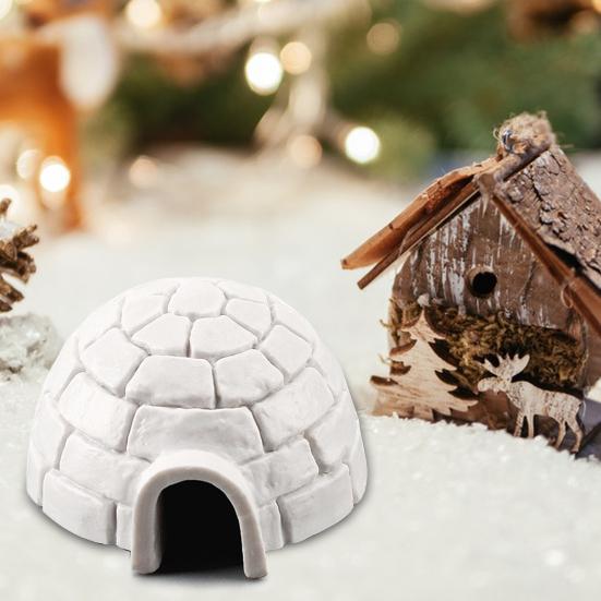 3 Pezzi Modello Igloo Animali Artici Decorativi Realistici Modello Architettonico Accessori per Acquario