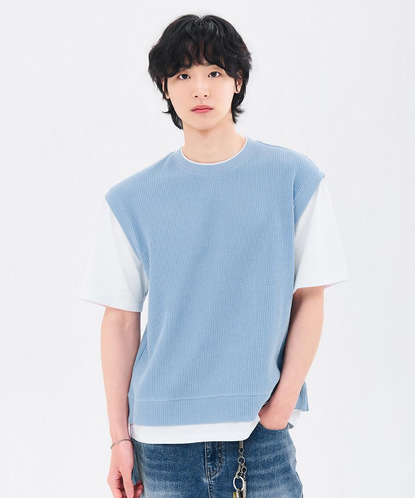 CHASECULT Men'S Layered Short Sleeve T-Shirt-Fbrk5813D0D