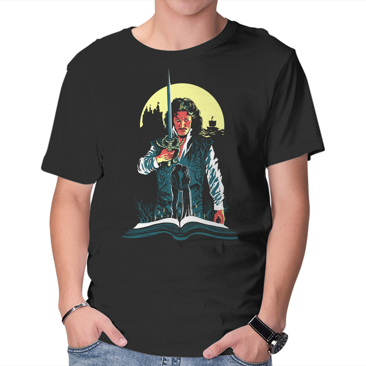 Unisex Crew Neck T-Shirt Revenge And True Love Graphic Short Sleeve Casual Tee M