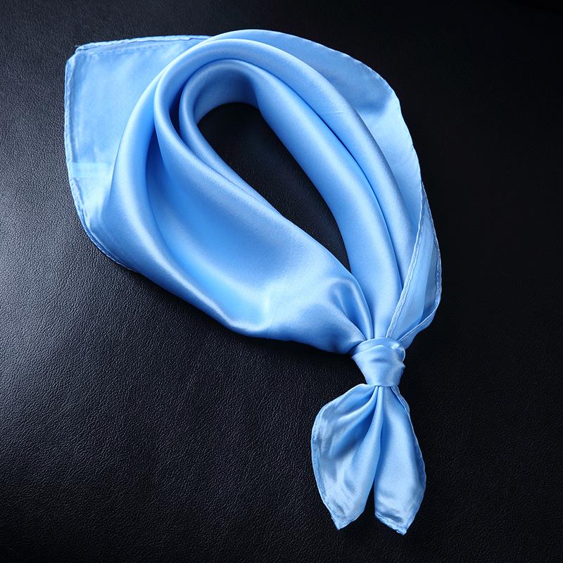 Pañuelo Cuadrado de Satén Versátil - Color Sólido Unisex para Primavera y Otoño