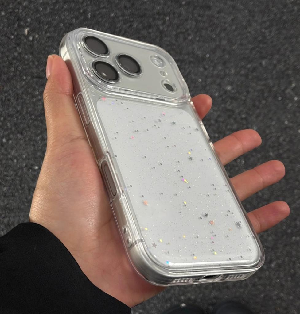 Luxury Bling Star Sequins Glitter Phone Case For iPhone 17 16 15 14 13 12 11 Pro Max XR X XS 7 8 Plus Clear Powder Sparkle Cover