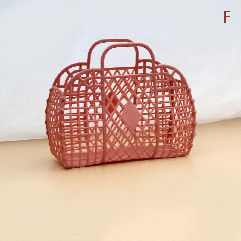 Plastic Portable Shopping Basket Fruit Vegetable Basket Bathroom Organizer Sundry Storage Foldable Bath Basket Soft