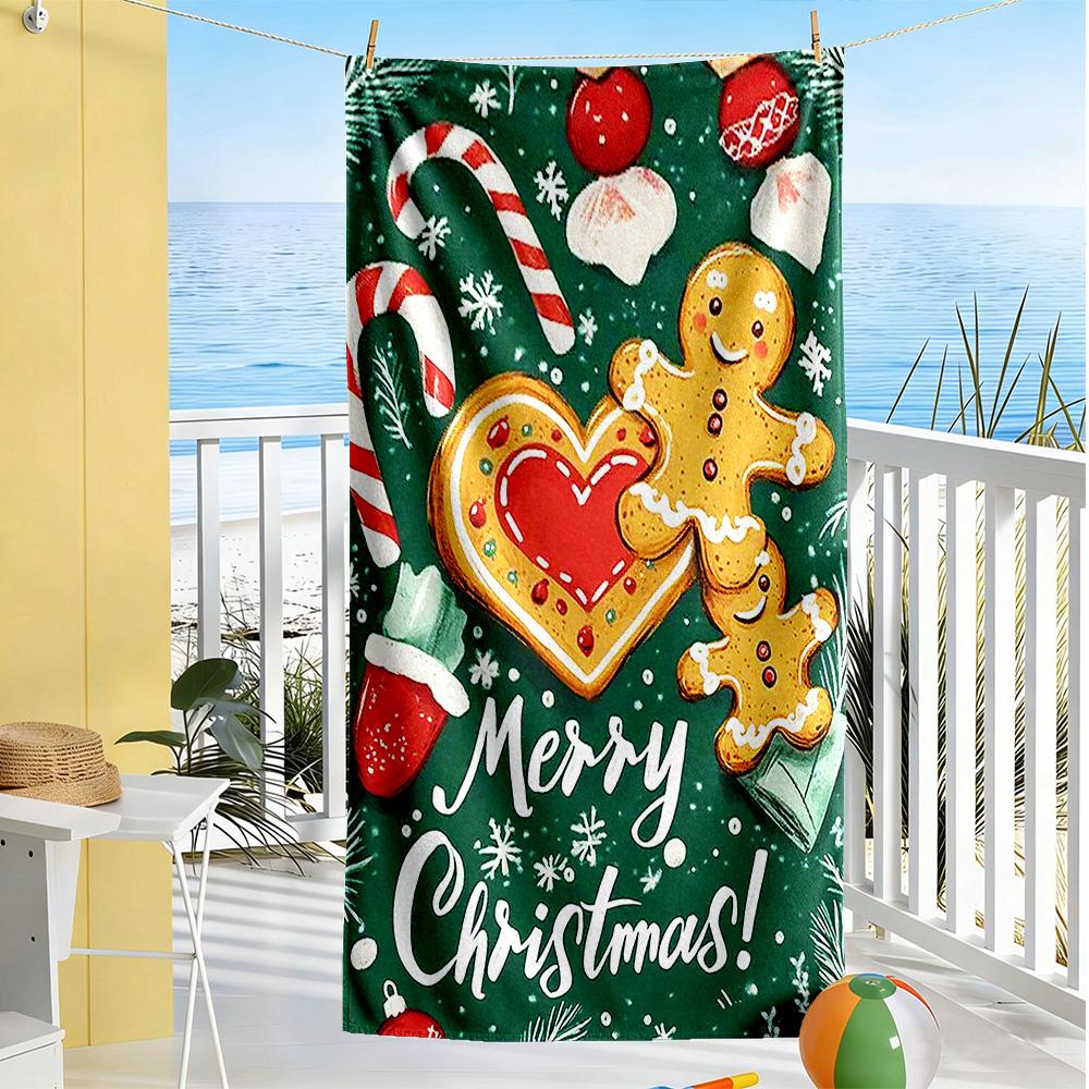 Christmas Beach Towel Soft Durable Quick-Dry Comfortable Lightweight Portable for Swimming,Beach,Camping, Travel, Beach Accessories,Gym
