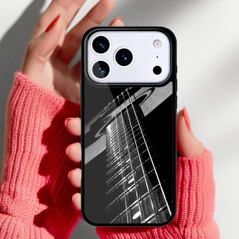 Vintage Musik Gitarren Handyhülle für iPhone 17 Air 16e 15 14 13 Pro Max Rückabdeckung für 12 11 Pro Coque
