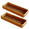 2 Pack Rattan Bathroom Vanity Tray, Handwoven Rectangular Organizer Tray, 15 x 5.1 x 2 in / 38 x 13 x 5 cm, Natural Rattan Serving Tray