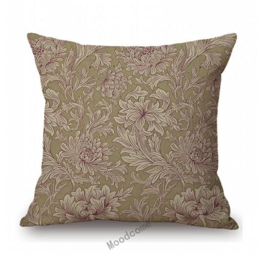 Uk William Morris Chrysanthemum Pattern Classic Floral Design Elegant Sofa Decorative Cotton Linen Pillow Case Cushion Cover