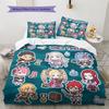 Re Zero Pattern Bedding Quilt Set Quilt Cover Pillowcase Home Birthday Gift(1 * Duvet Cover + 2 * Pillowcase, Without Core)