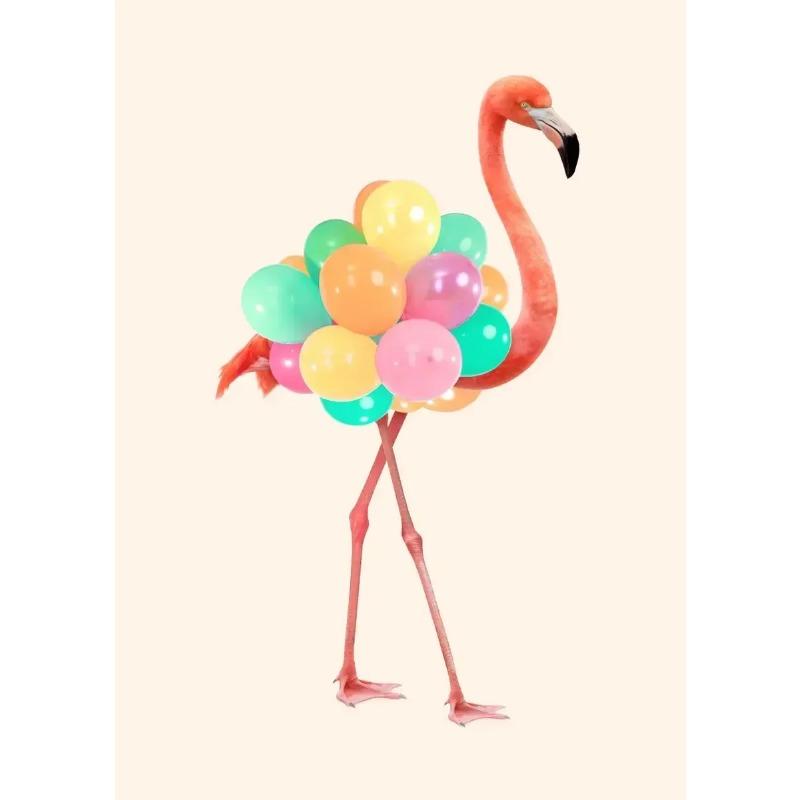 Fashion Giraffe Zebra Flamingo Party Pink Poster Animals Wall Art Canvas Painting Posters for Living Room Modern Home Decor