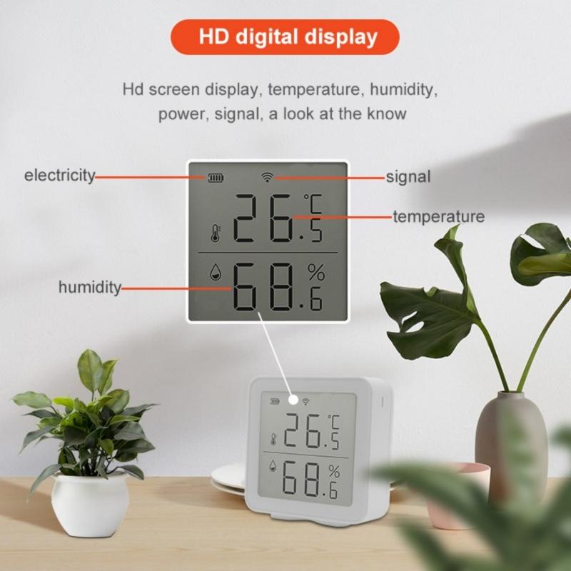 Wireless Digital Indoor Thermometers Hygrometer Supports 2.4G WiFi Temperature Humidity Meter for Homes Greenhouses & P