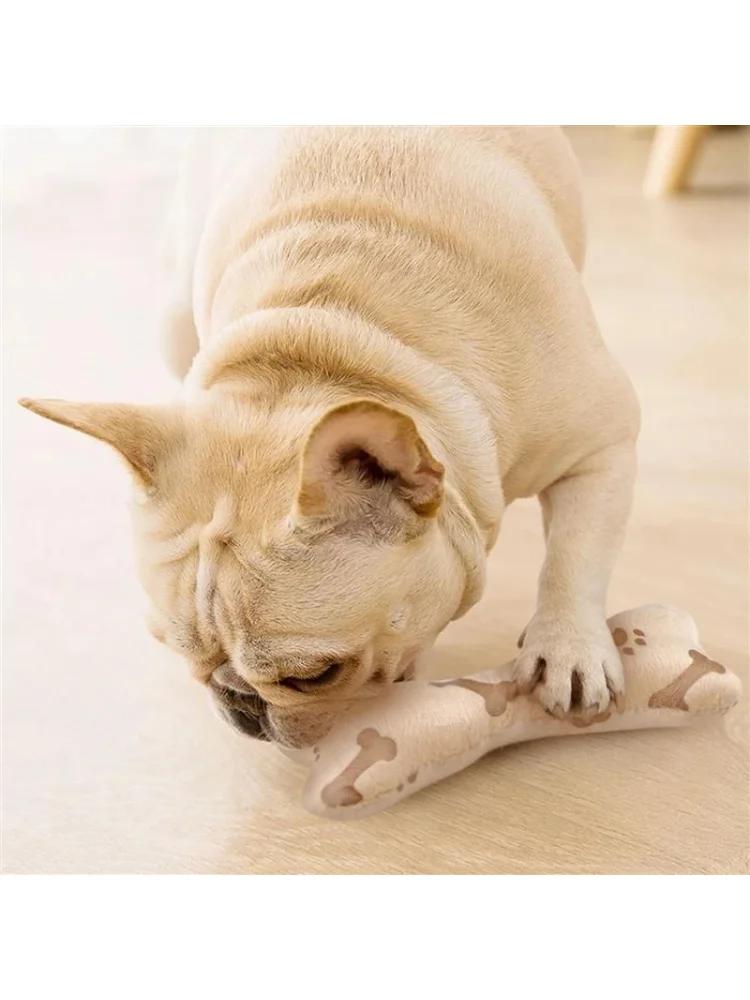 Bone Dog Toy Pet Bite Resistant Plush Puppy Squeaky Toy Squeaky Sound Funny Toy For Dogs Molar Chew Toys Dog Accessories