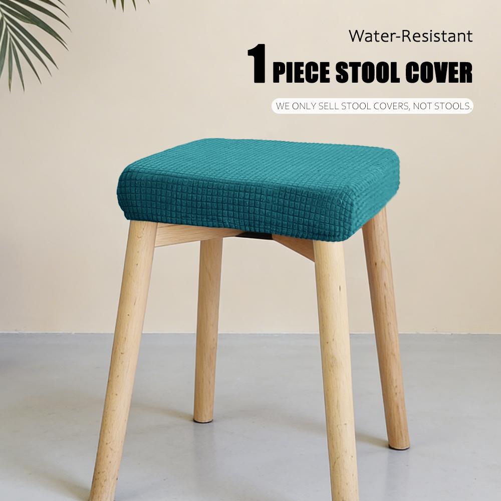Jacquard Chair Seat Cover Elastic Rectangle Bar Stool Cover Elastic Chair Protector Removable Dust Covers Square Stool Covers