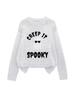 YZH-3 Round Neck Halloween Pullover Sweater with Long Sleeves - Autumn Printed Style