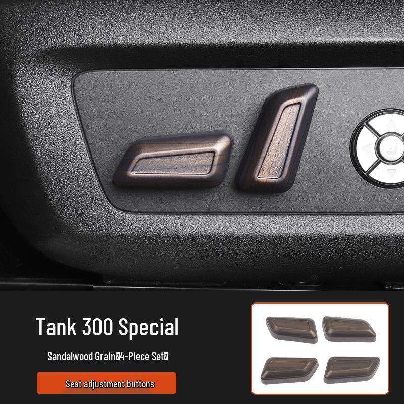 Tank 300 Interior Wood Grain Decorative Stickers for Console, Gear Shift, Air Outlet, and Steering Wheel