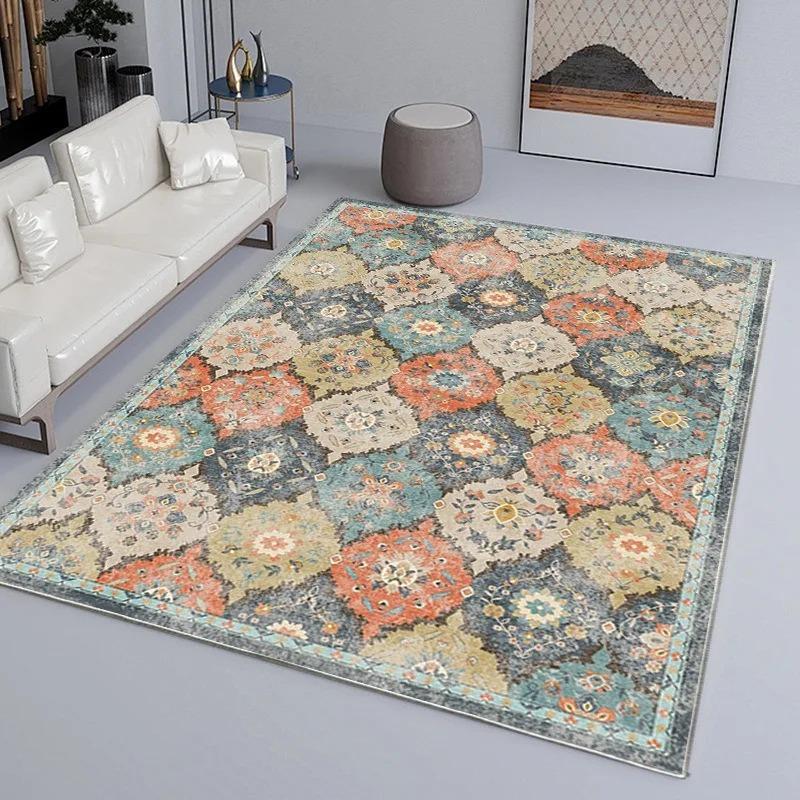 Luxuriant Vintage Carpet Living Room Sofa Table Washable Large Carpet Bedroom Study Dining Room Floor Mat Home Decor Door Mat