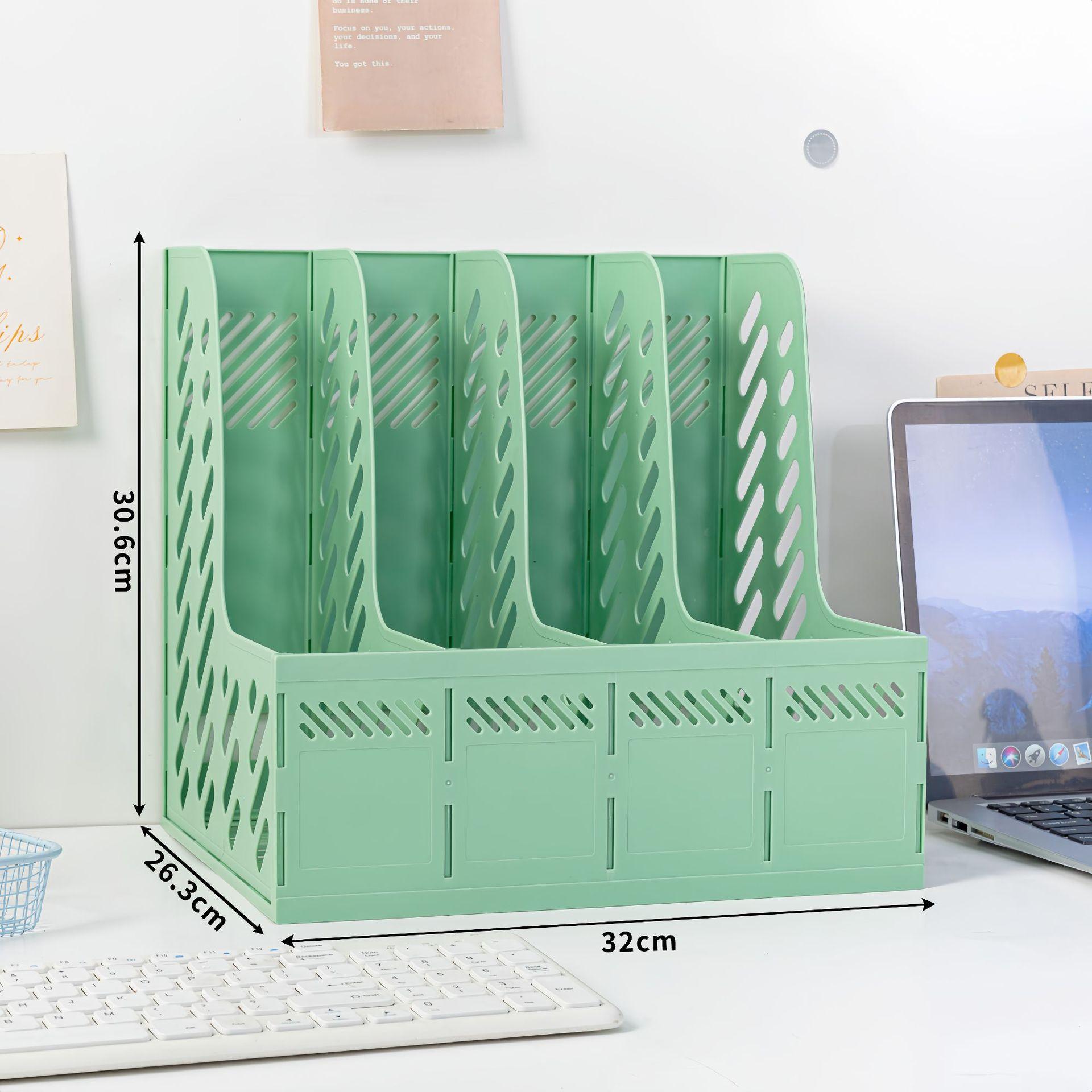 

Утолщенная рамка для файлов с подставкой для ручек, настольный органайзер для файлов для офиса, полки, четыре колонки, направляющая для файлов