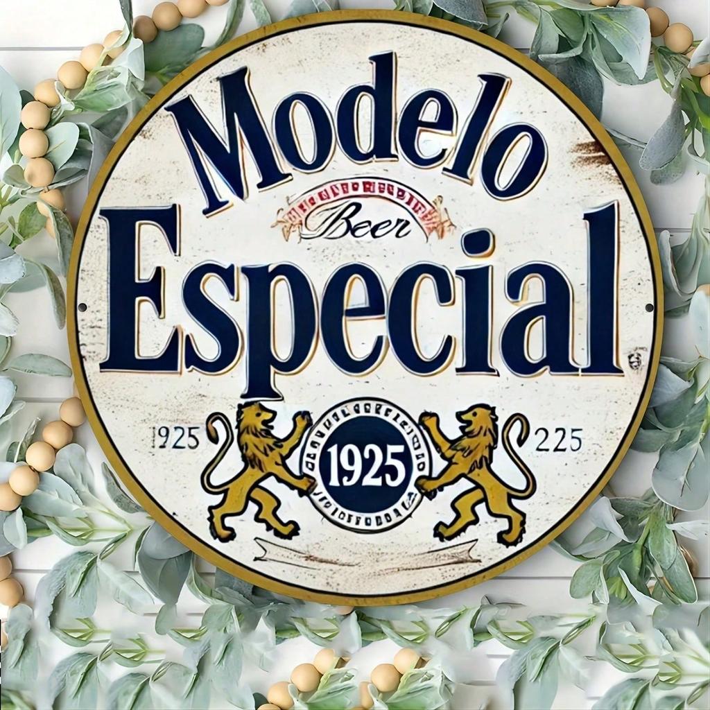 Retro Round Metal Sign for Shop Decor